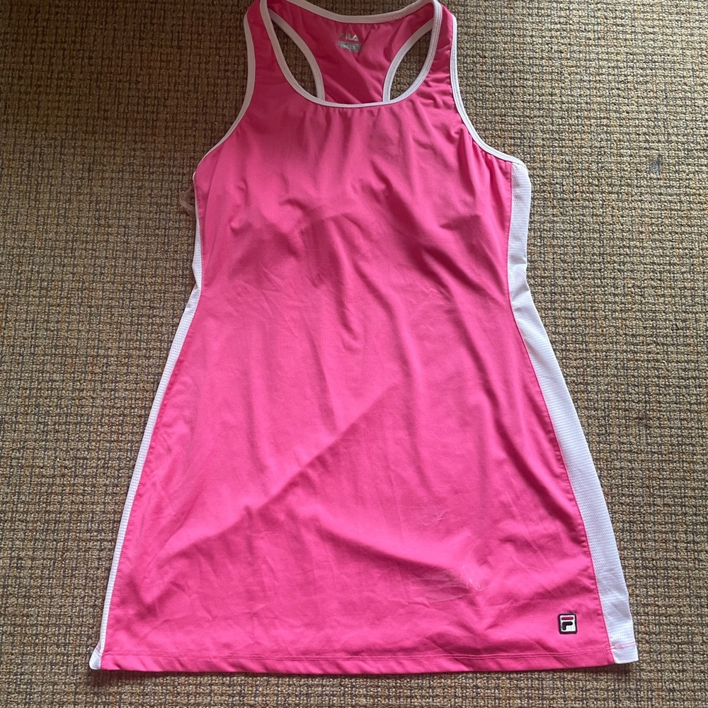 Fila Pink and White Racerback Tank Top